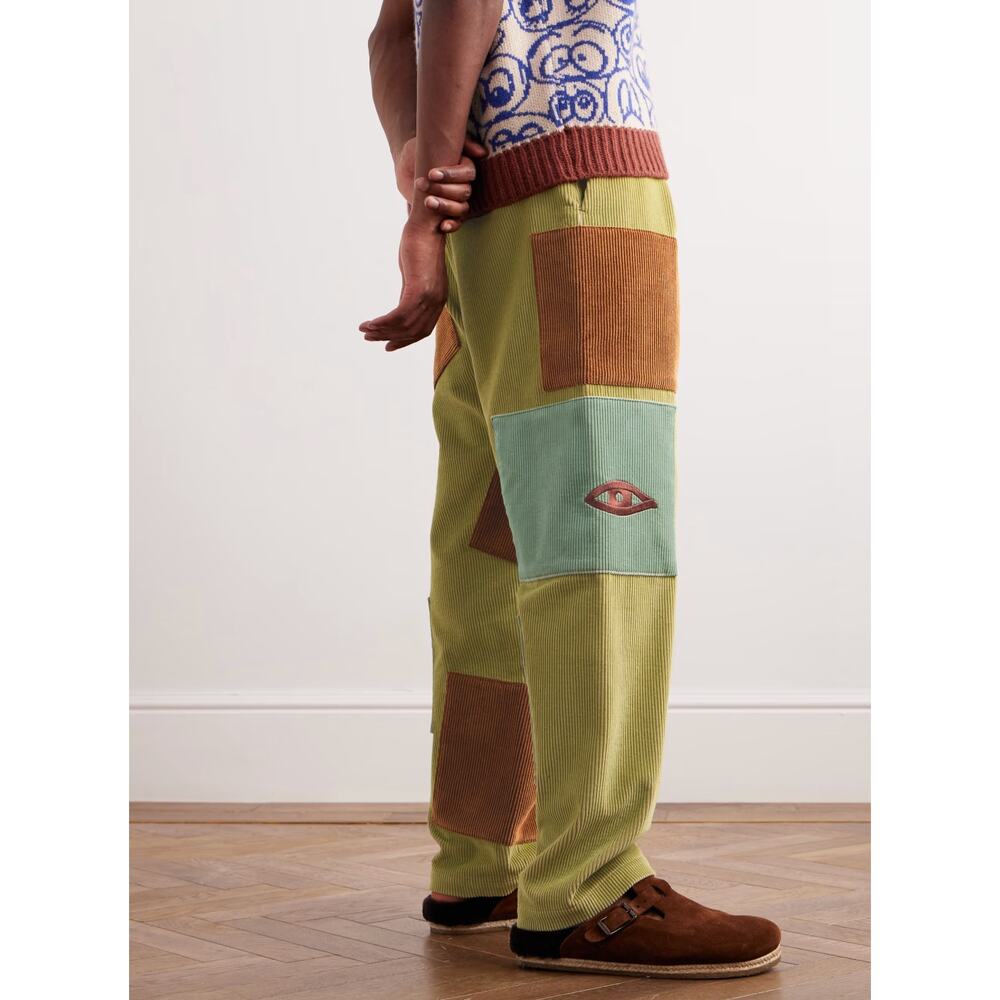 NEW The Elder Statesmen Men's Corduroy Patchwork Pleated Pants Size 36 - Picture 14 of 14